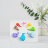 カタツムリカラフルはがき ポストカード (スタンド正面)