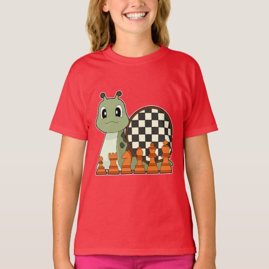 カタツムリチェスボードチェス盤ゲーム Tシャツ (正面)