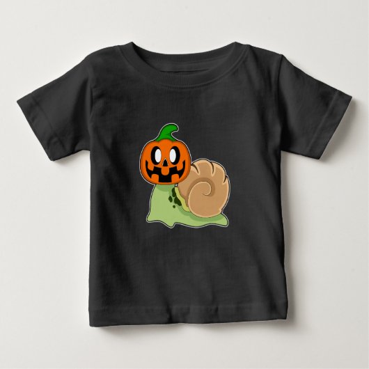 カタツムリハロウィーンカボチャ ベビーTシャツ (正面)