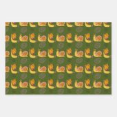 カタツムリパターン(の模様が)あるラッピング紙シートセット ラッピングペーパーシート (正面)