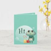 カタツムリフレンドリーの動物へおもしろいの挨拶 カード (黄色い花)