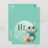 カタツムリフレンドリーの動物へおもしろいの挨拶 ポストカード (正面/裏面)