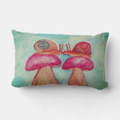 カタツムリマッシュルームアートランバーピロー33 cm x 53 cm ランバークッション (裏面)