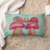 カタツムリマッシュルームアートランバーピロー33 cm x 53 cm ランバークッション (ブランケット)