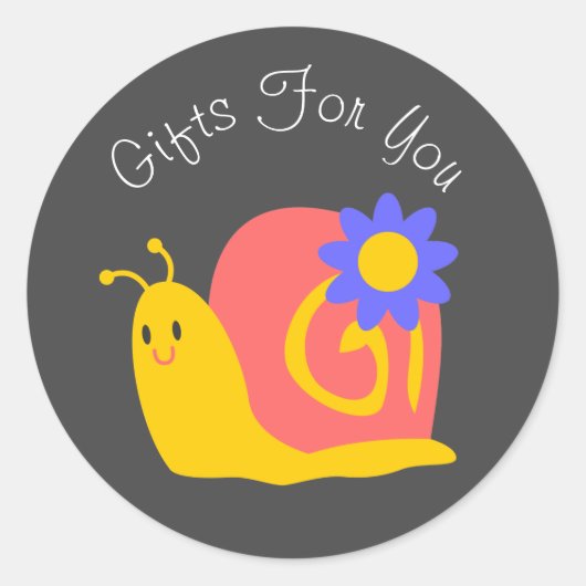 カタツムリモダンデザインギフト事業ブランディング ラウンドシール (正面)