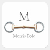 カタツムリモノグラムのビット馬術ブランドまたはチーム スクエアシール (正面)