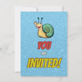 カタツムリユニークパーソナライズされた誕生日招待状子供 招待状 (裏面)