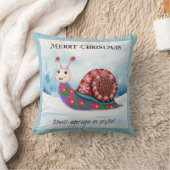 カタツムリユーモアのあるプンメリーパーソナライズされたクリスマス クッション (ブランケット)