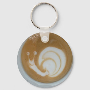 カタツムリラテコーヒーアート キーホルダー