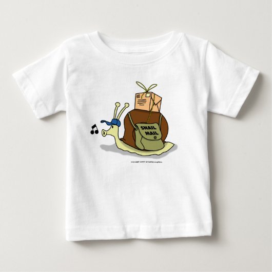 カタツムリ乳児Tシャツ ベビーTシャツ (正面)