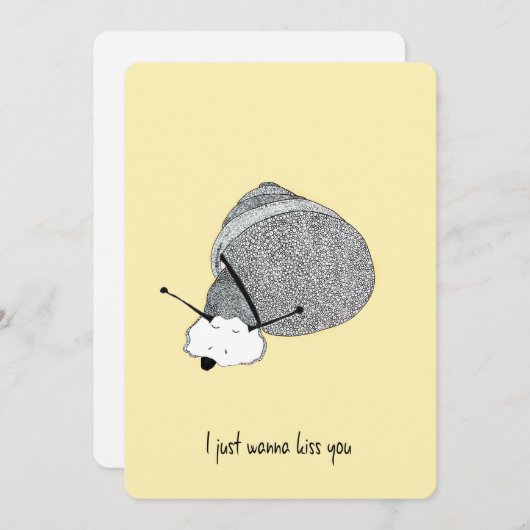 カタツムリ付き手引き折り畳みイエローグリーティングカード サンキューカード (正面/裏面)