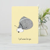 カタツムリ付き手引き折り畳みイエローグリーティングカード サンキューカード (スタンド正面)