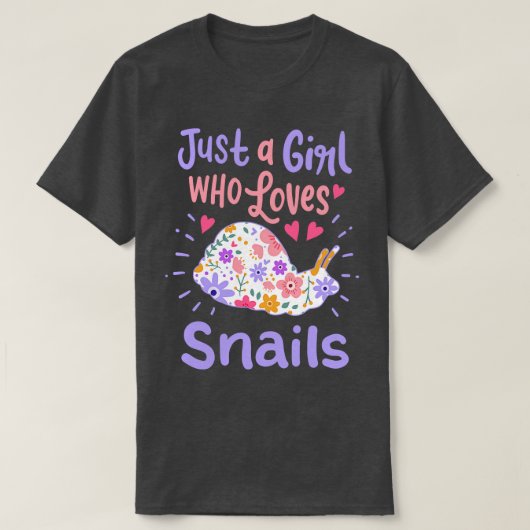 カタツムリ好きのためのカタツムリ愛 Tシャツ (デザイン正面)