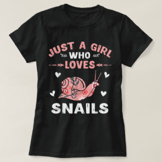 カタツムリ好き女子のためのアート Tシャツ