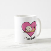 カタツムリ好き明るいカラフルカタツムリ コーヒーマグカップ (正面右)