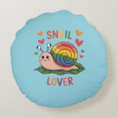 カタツムリ好き明るいカラフルカタツムリ ラウンドクッション (裏面)