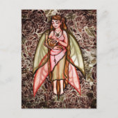 カタツムリ妖精かわいい自然愛好家の妖精のアートワーク ポストカード (正面)