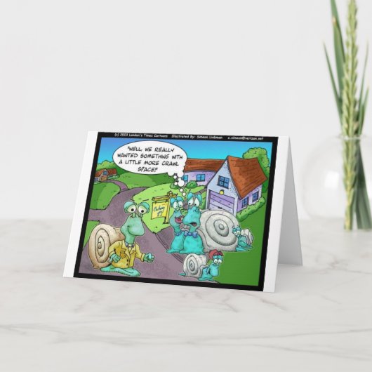 カタツムリ実在の不動産の売りおもしろい上げギフトと収集品 カード (正面)