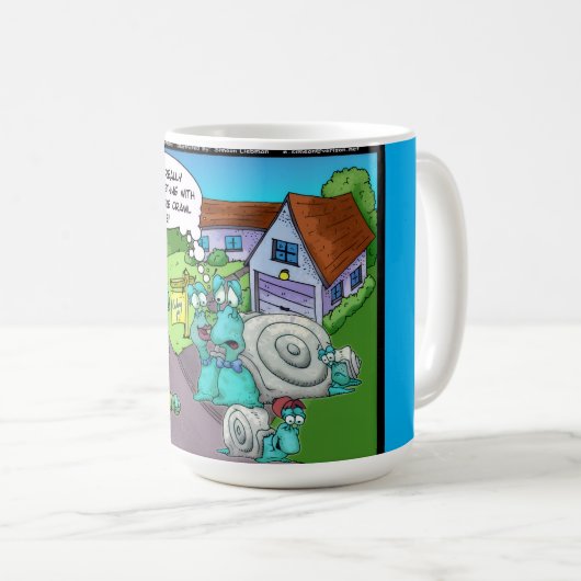 カタツムリ実在の不動産の売りおもしろい上げギフトと収集品 コーヒーマグカップ (正面右)