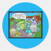 カタツムリ実在の不動産の売りおもしろい上げギフトと収集品 ラウンドシール (正面)