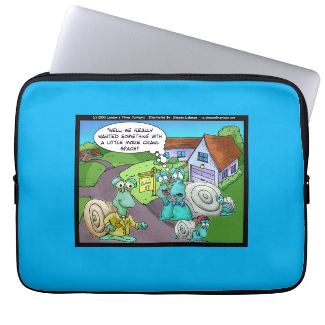 カタツムリ実在の不動産の売りおもしろい上げギフトと収集品 ラップトップスリーブ (正面)