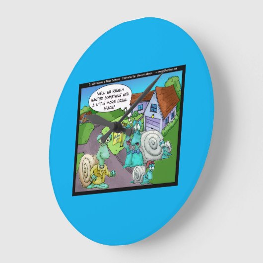 カタツムリ実在の不動産の売りおもしろい上げギフトと収集品 ラージ壁時計 (傾斜)