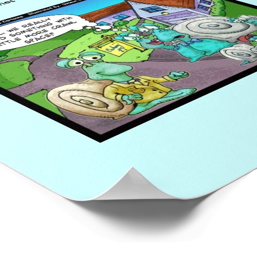 カタツムリ実在の不動産の売りおもしろい上げ漫画 ポスター (角)