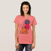 カタツムリ山の女性のリンガーTシャツ Tシャツ (正面フル)