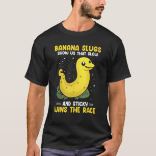 カタツムリ引用文及びカタツムリ猫用バナナカタツムリ Tシャツ