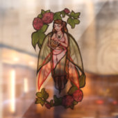 カタツムリ愛かわいい女神の妖精カタツムリ赤いクローバー ウィンドウサイン (シート2)