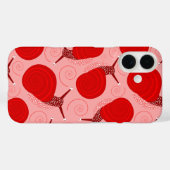 カタツムリ抽象芸術渦巻き旋回する赤いピンクのドット Case-Mate iPhoneケース (裏面 (横))