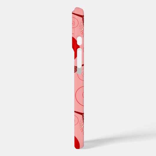 カタツムリ抽象芸術渦巻き旋回する赤いピンクのドット Case-Mate iPhoneケース (裏面 / 左)