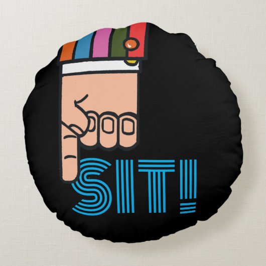 カタツムリ指の丸い枕 ラウンドクッション (裏面)