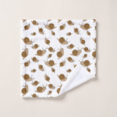 カタツムリ模様 バスタオルセット (ウォッシュタオル)