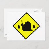 カタツムリ横断注意の標識 ポストカード (正面/裏面)