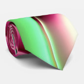 カタツムリ状のラインの華やかなピンクからグリーンへ、セピアへ ネクタイ (ロール)