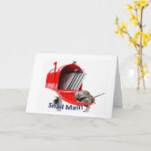 カタツムリ空白のメールグリーティングカード カード (黄色い花)