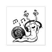 カタツムリ聞ーからミュージックウッドアートスタンプ セルフインキングスタンプ (デザイン)