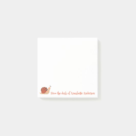 カタツムリ芸術品を気取ったーのパーソナライズ ポストイット (正面)