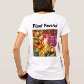 カタツムリ見るフルーツはまだ生命植物の動力 Tシャツ (裏面)