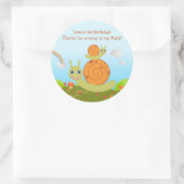 カタツムリ誕生日パーティーありがとうご注意 ラウンドシール (バッグ)