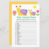 カタツムリ赤ちゃん動物の名前ゲーム (正面/裏面)