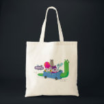 カタツムリ車のMung、Chewder、Shnitzel、Truffles トートバッグ<br><div class="desc">Mung Daal、Chewder、Shnitzel、Trufflesがカタツムリ車に乗っているこの可愛らしいグラフィックをチェック！</div>