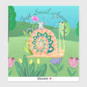 カタツムリ遠くにかわいいカタツムリ シール (シート)