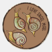 カタツムリ郵便が大好き ラウンドシール (正面)