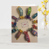 カタツムリ郵便こんにちは カード (黄色い花)