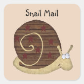 カタツムリ郵便シール スクエアシール (正面)