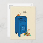 カタツムリ郵便葉書 ポストカード (正面/裏面)