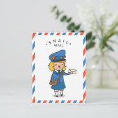 カタツムリ郵便葉書 ポストカード (スタンド正面)