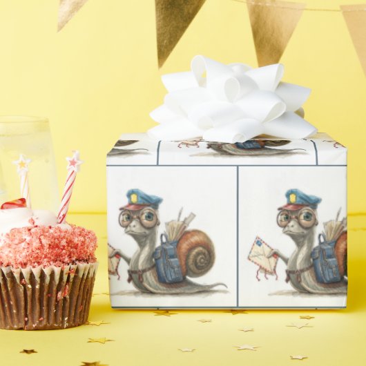 カタツムリ郵便配達 ラッピングペーパー (誕生日パーティー)